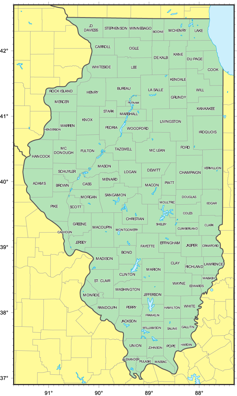 Illinois Counties Map